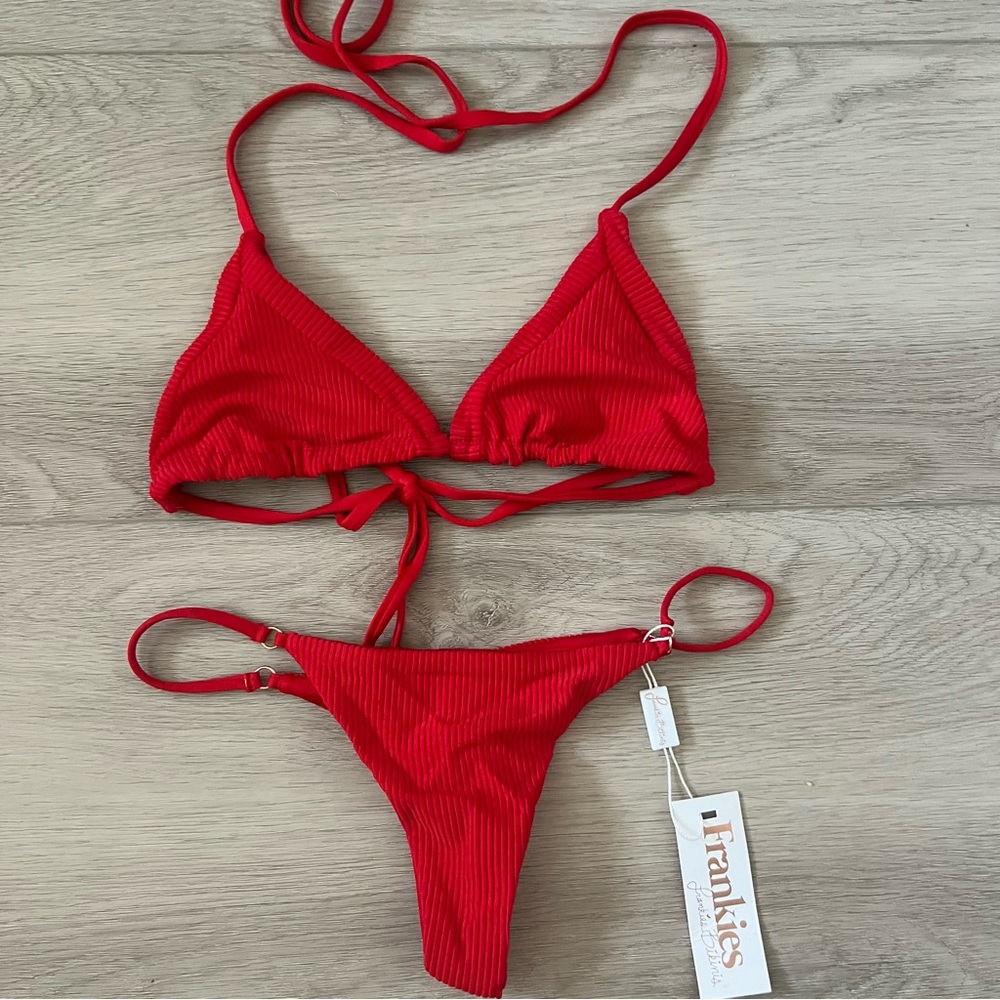 NWT Frankie’s Bikini - Ribbed Red Bikini Set